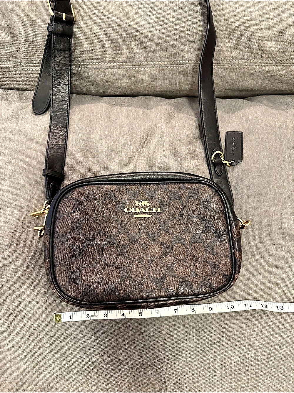 Coach Jes Crossbody In Signature Canvas Brown & Black Crossbody Bag